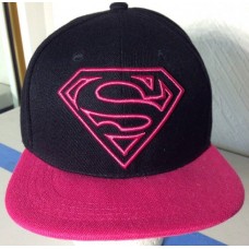 Superman Black Fuschia Snapback Baseball Cap Hat Six Flags  eb-39741936